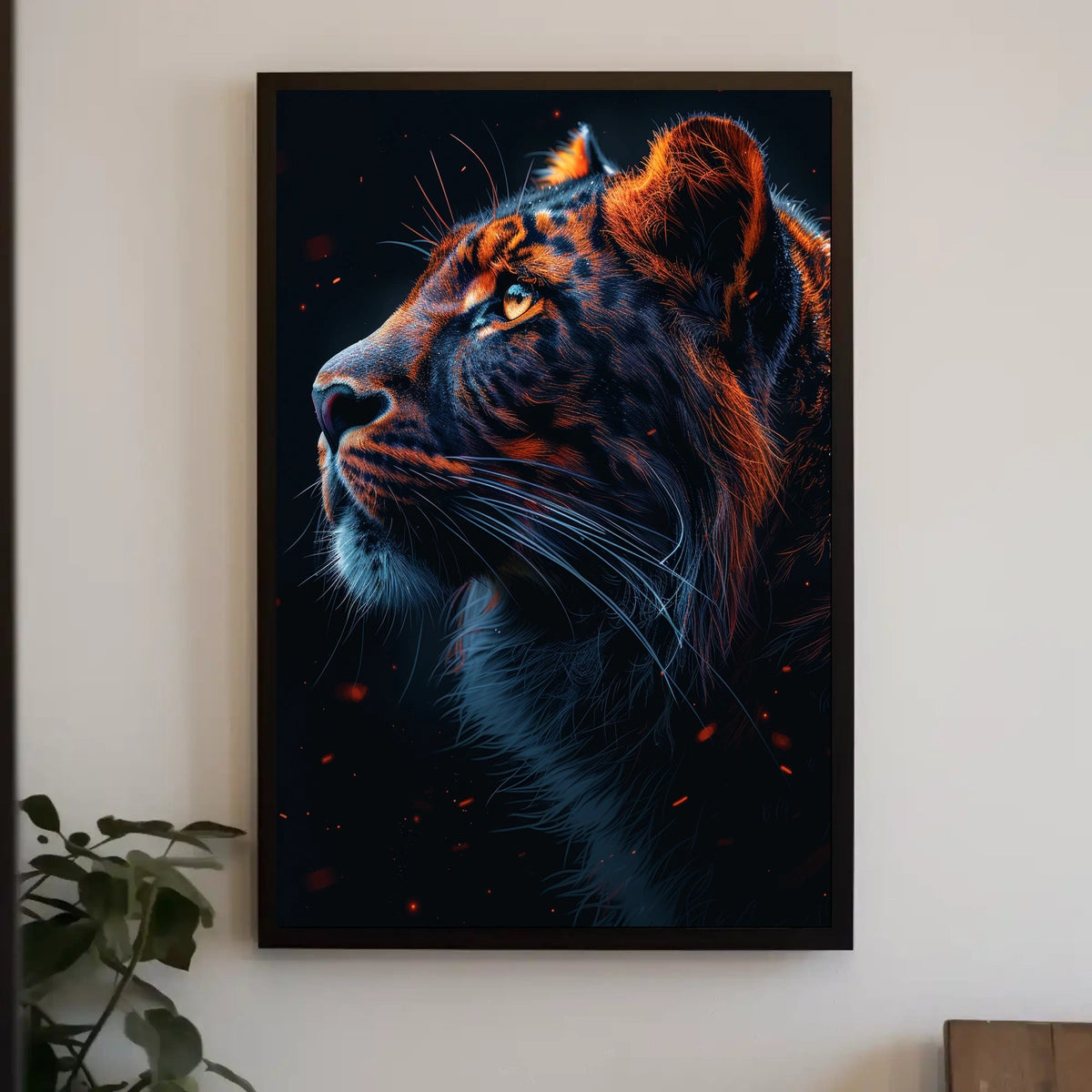 Majestic Tiger In The Night Poster