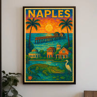Naples Poster Vibrant Tropical Paradise Wall Art For Homes