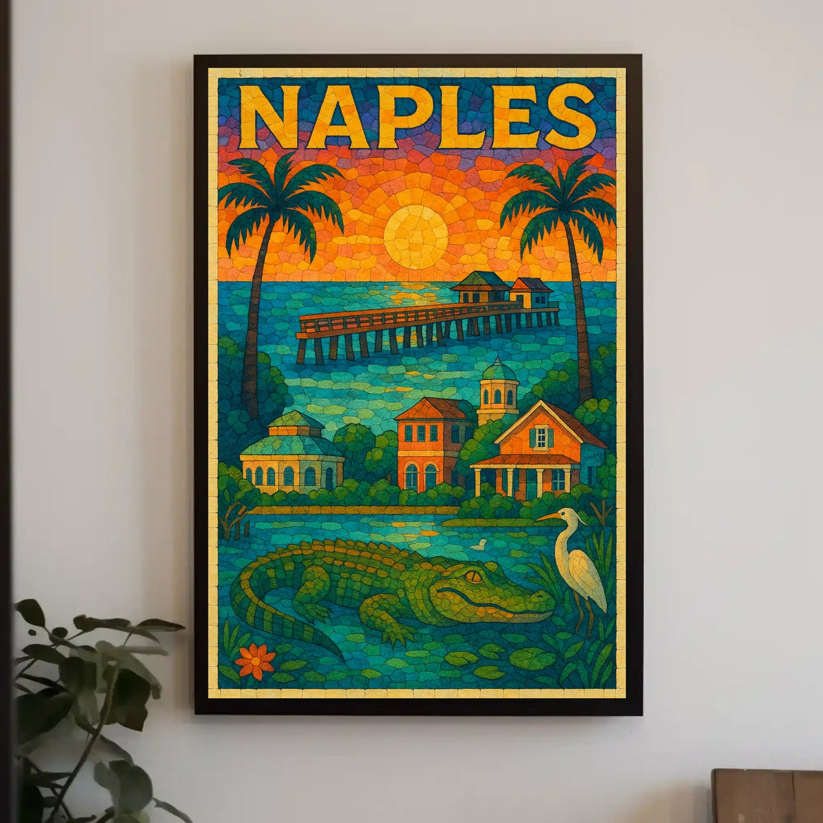 Naples Poster Vibrant Tropical Paradise Wall Art For Homes
