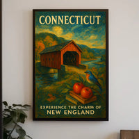 Connecticut Poster Discover The Beauty Rustic Americana Fans