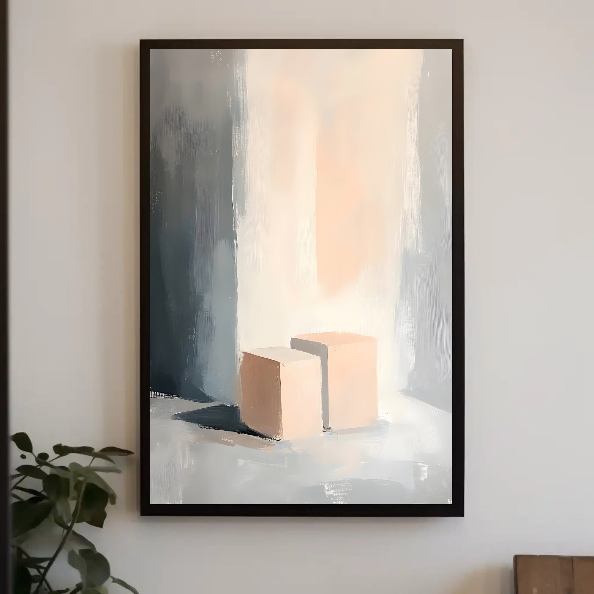 Abstract Cubes Poster Modern Minimalist Wall Art