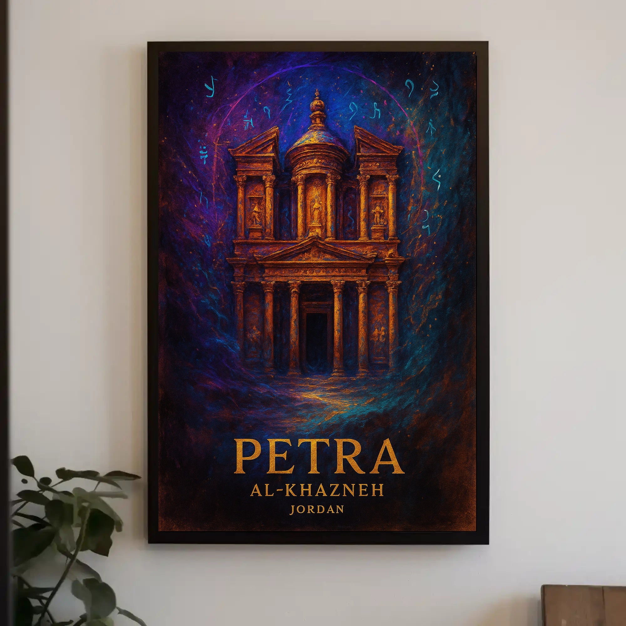 Al Khazneh Petra Travel Poster Vintage Wall Art