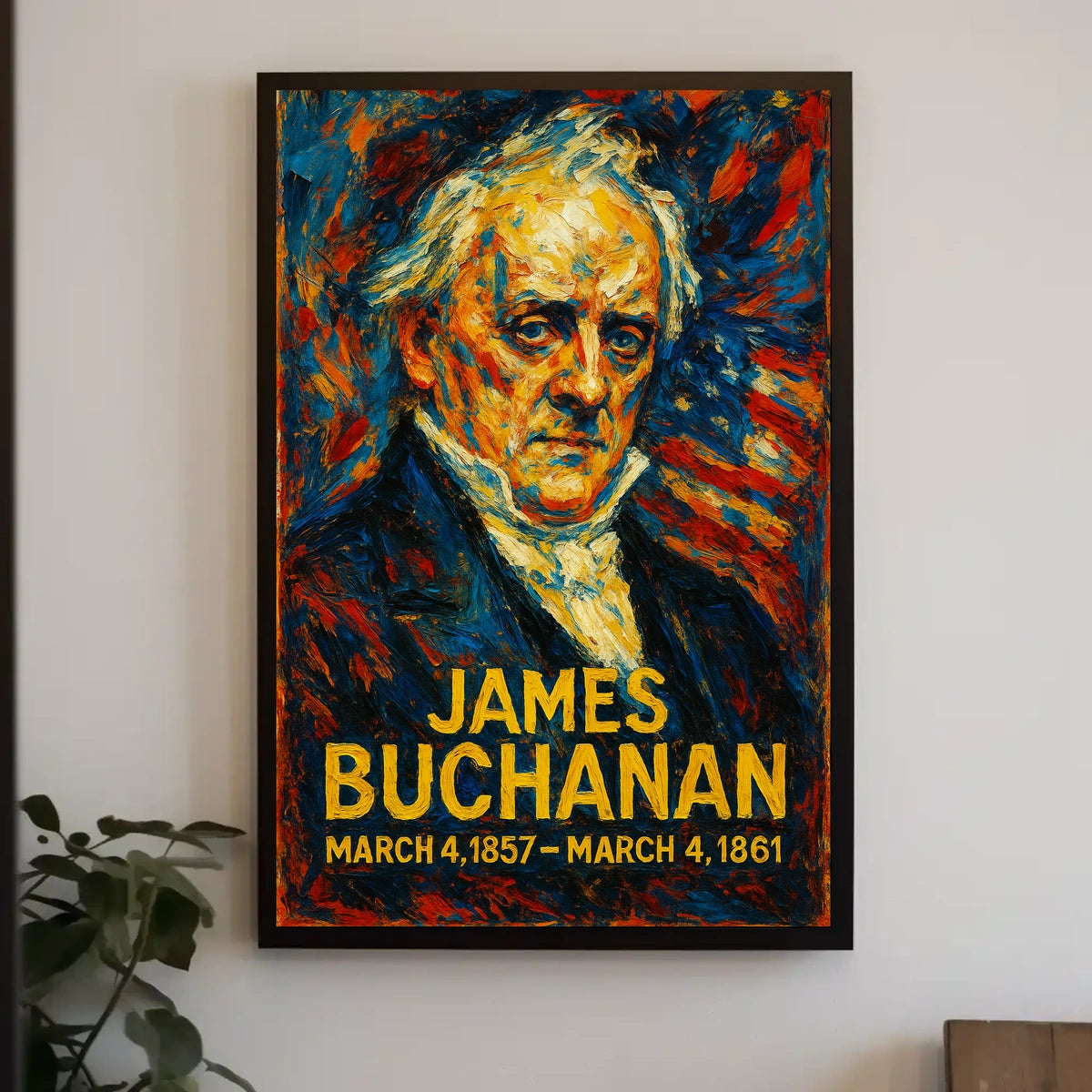 James Buchanan 15th President of the United States Glitch Hop Art Poster