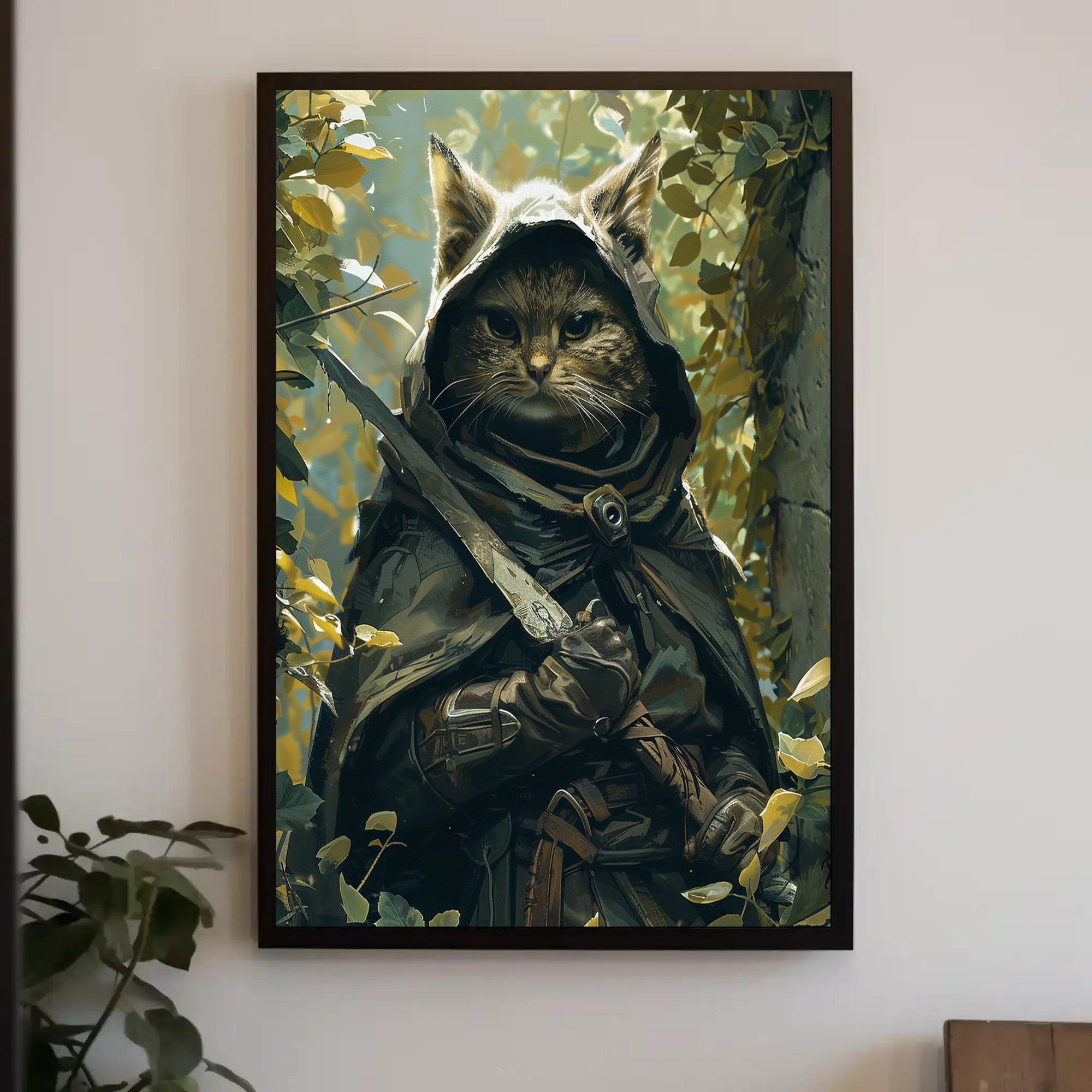 The Enigmatic Feline Adventurer Poster PosterGoat