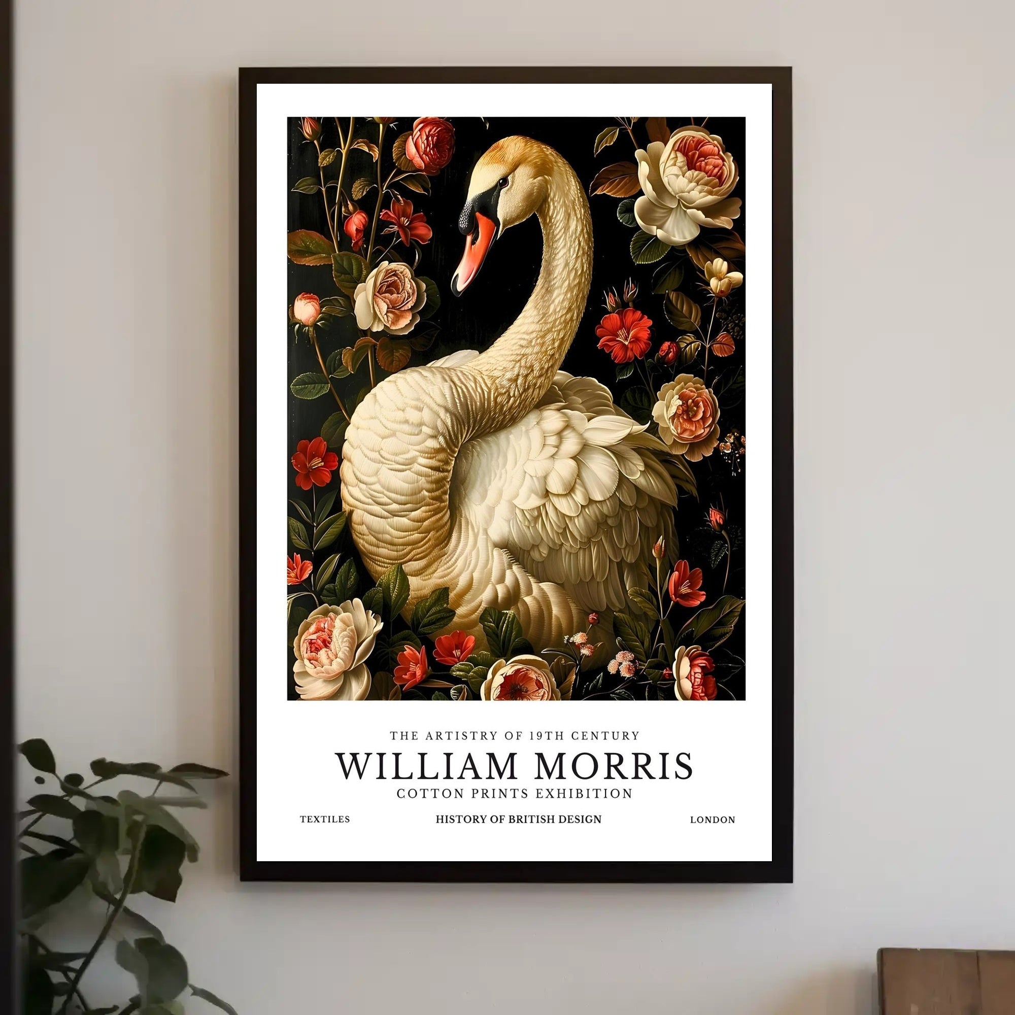 William Morris-Inspired Artistic Poster with Floral Elegance