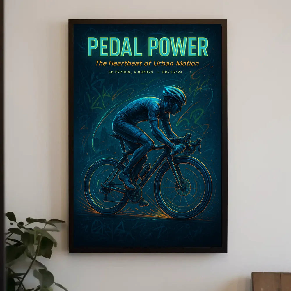 PEDAL POWER Energetic Urban Motion Sports Poster PosterGoat