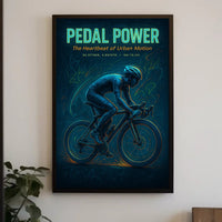PEDAL POWER Energetic Urban Motion Sports Poster PosterGoat