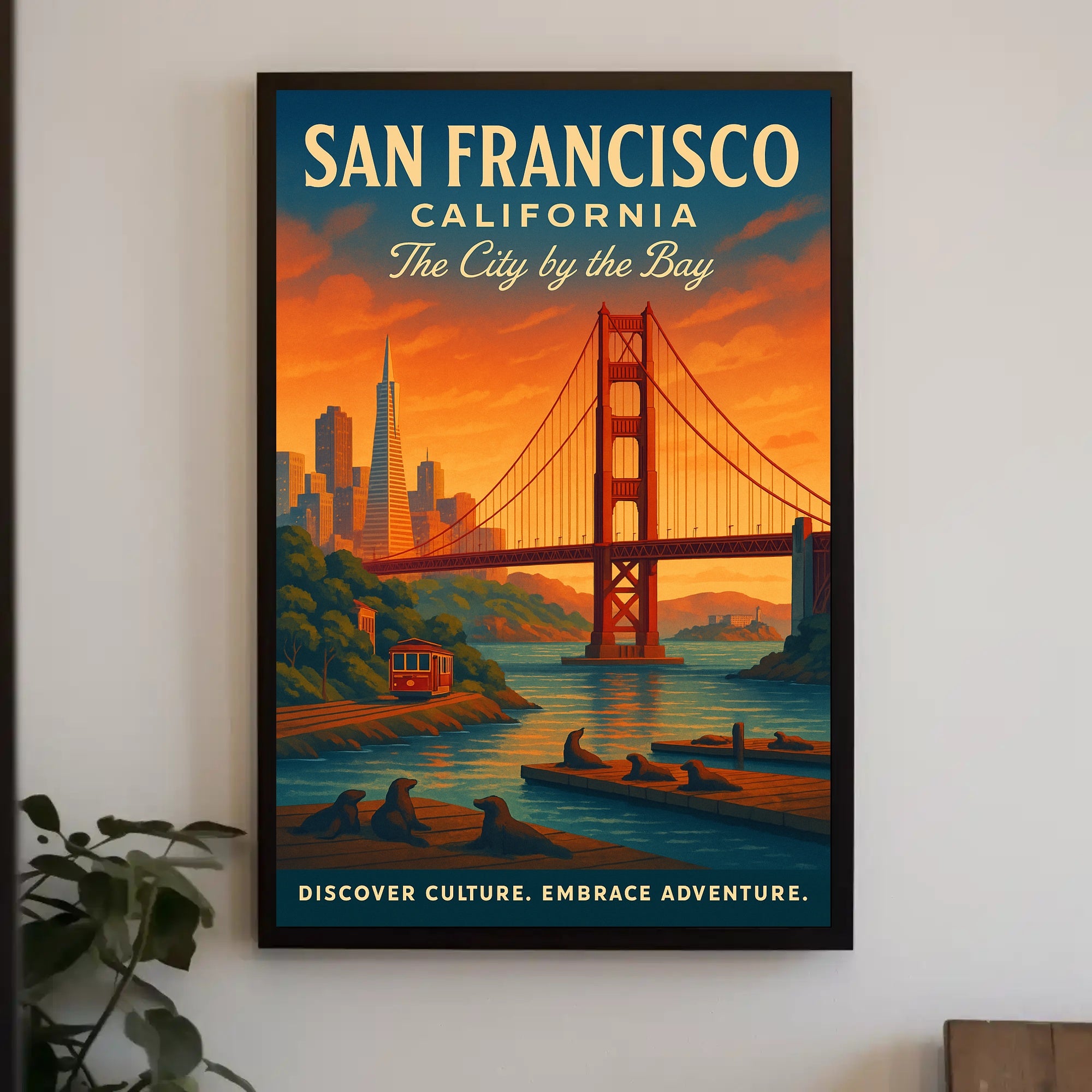 San Francisco Travel Poster Vintage City By The Bay