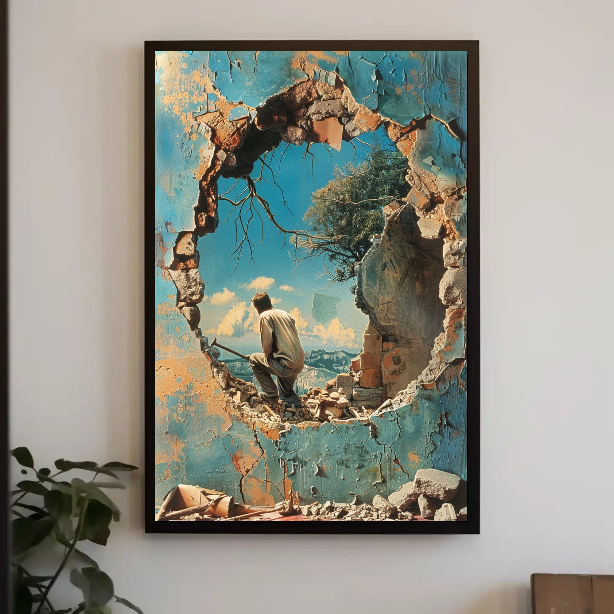 Through The Crumbling Wall Poster Art Print Decor PosterGoat