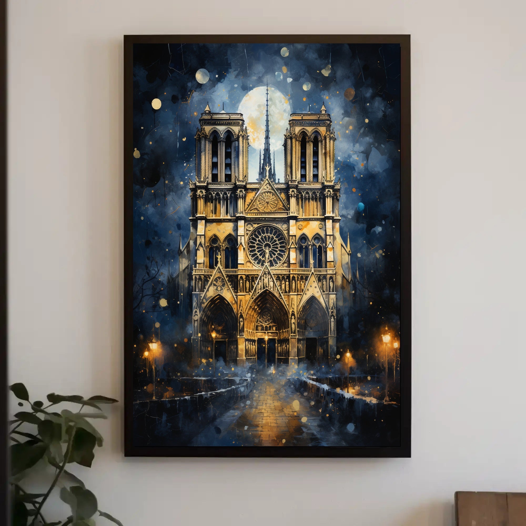 Gothic Splendor Notre-Dame At Night Poster