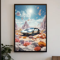 Surreal Vintage Car in Dreamscape Futuristic Sci-Fi Poster