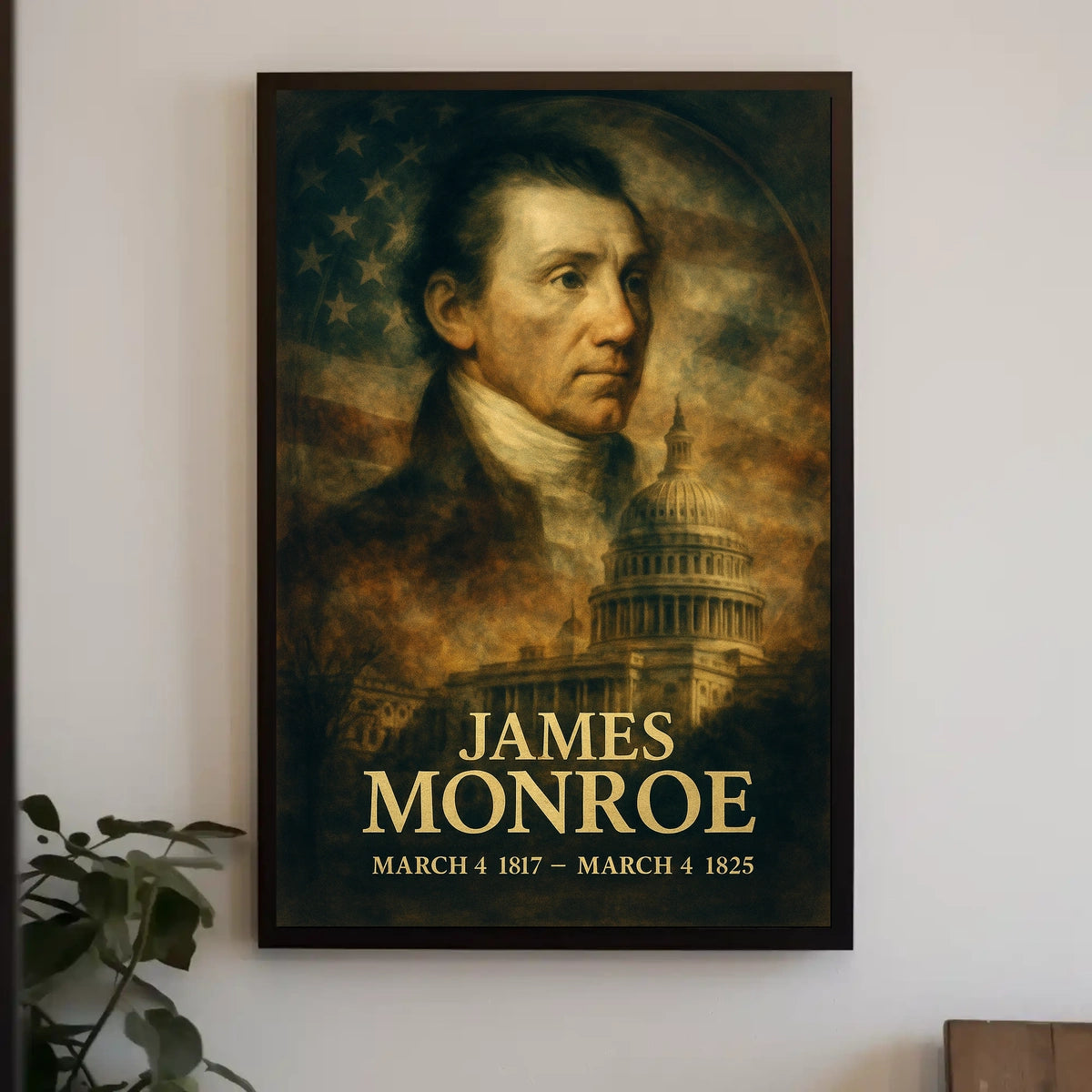 James Monroe 5th President of the United States Double Exposure Poster
