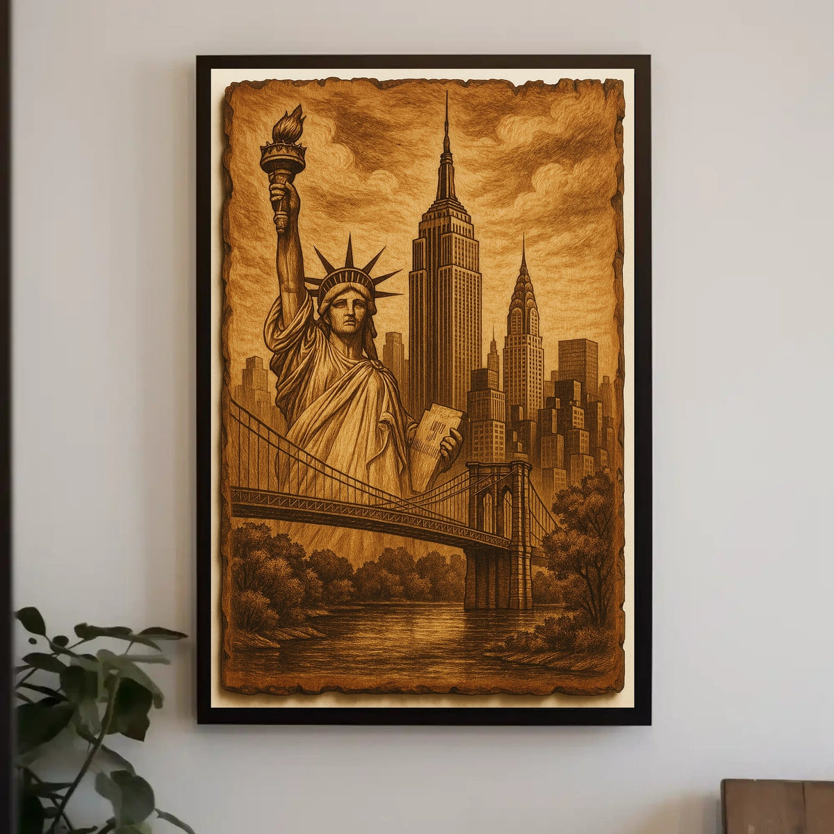 Timeless New York City Landmarks Poster Vintage Wall Art