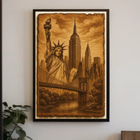 Timeless New York City Landmarks Poster Vintage Wall Art