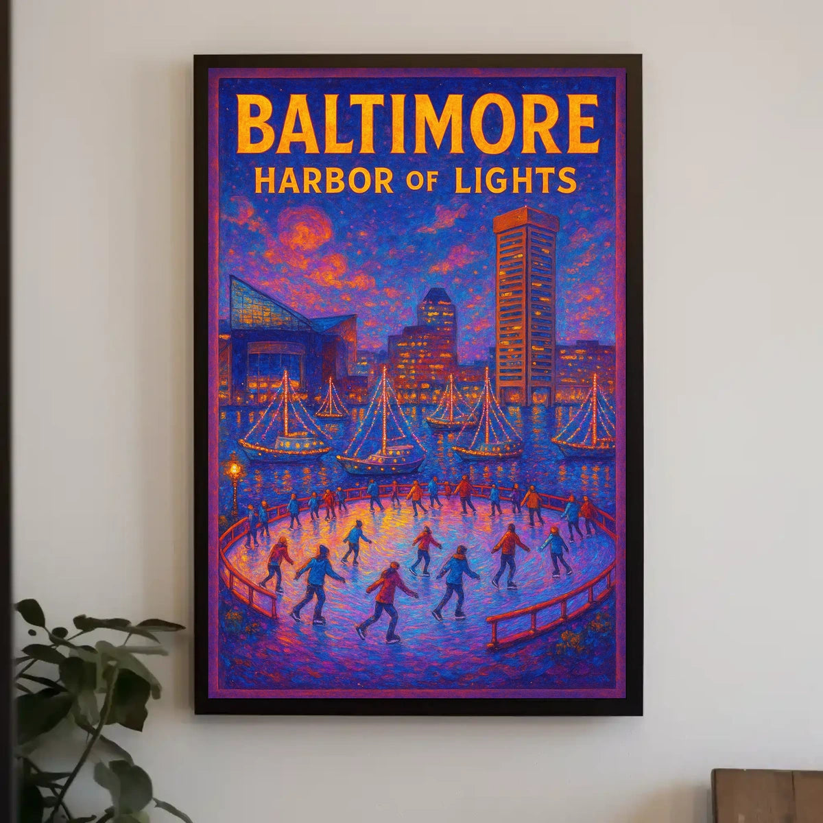 Baltimore Harbor Of Lights Poster