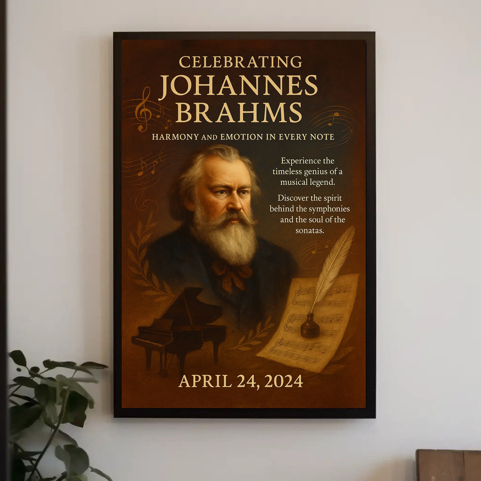Celebrating Johannes Brahms Poster PosterGoat