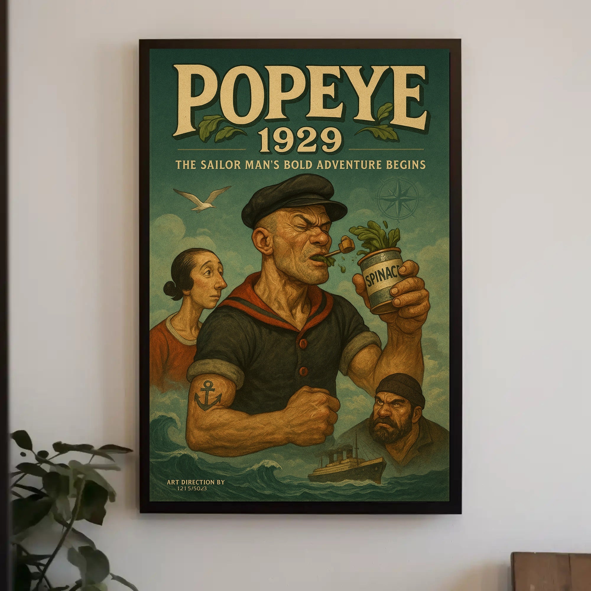 Popeye Vintage Nautical Poster 1929 Sailor Print