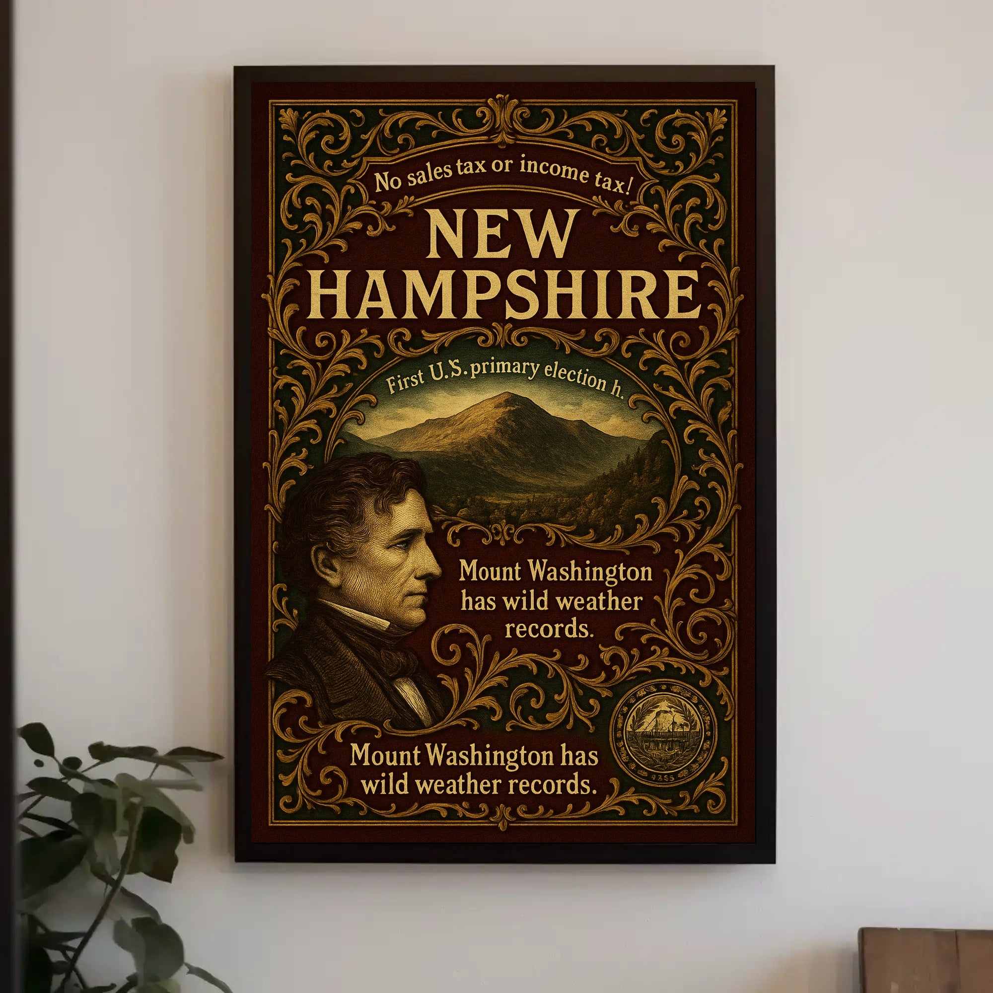 New Hampshire Wild Weather Records Poster