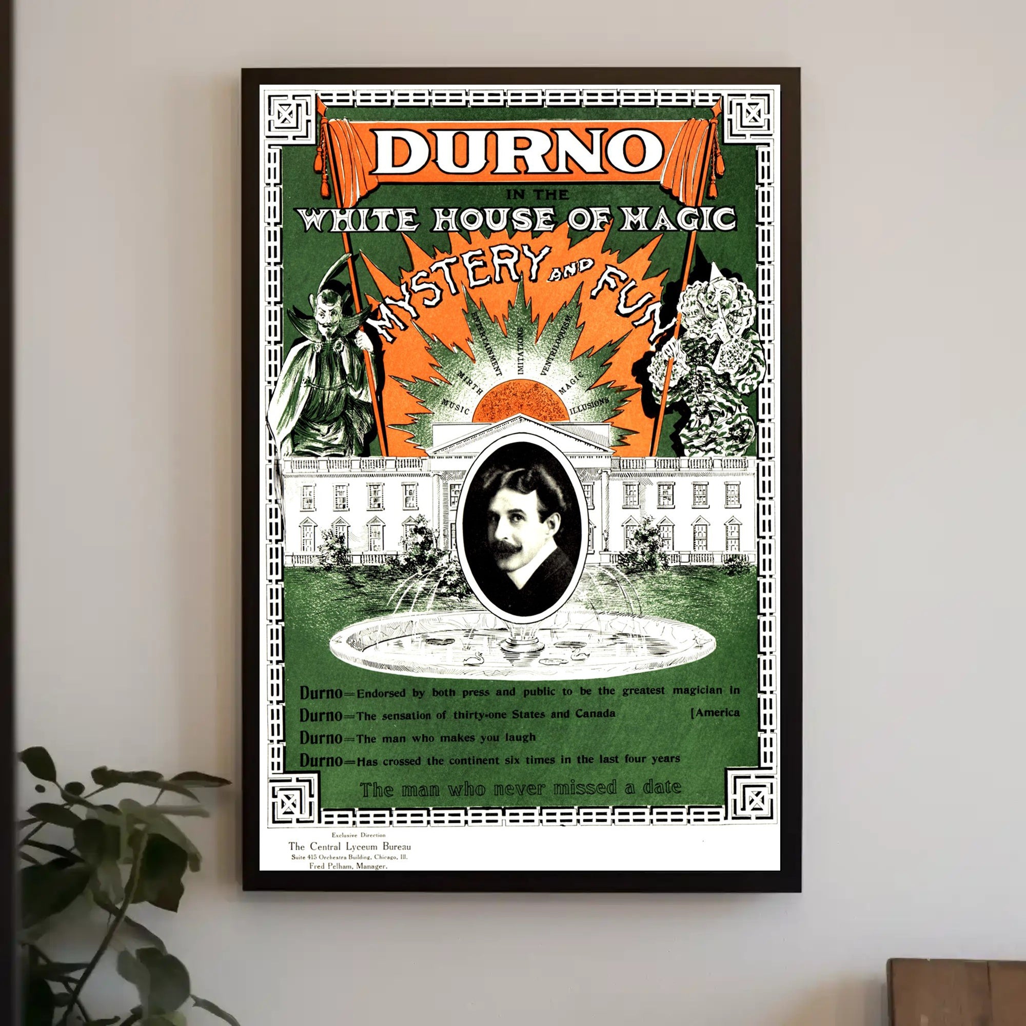 Durno Magic Show Vintage Entertainment Poster