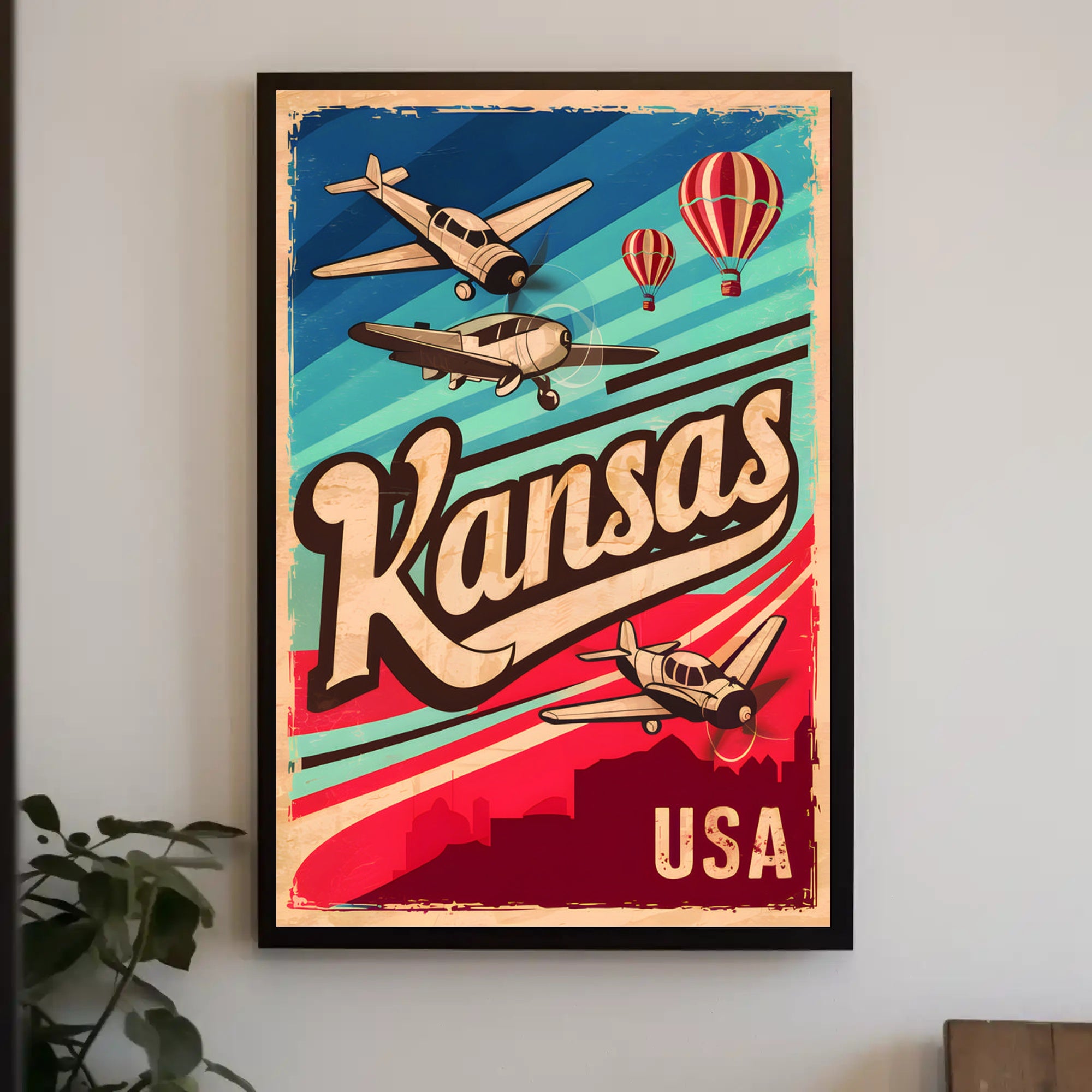 Vintage Kansas Aviation Poster