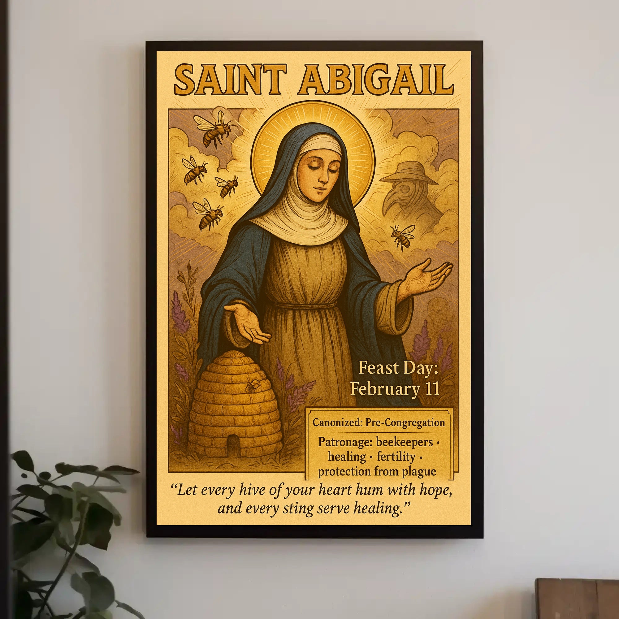 Saint Abigail's Spiritual Protection Vintage Heritage Poster