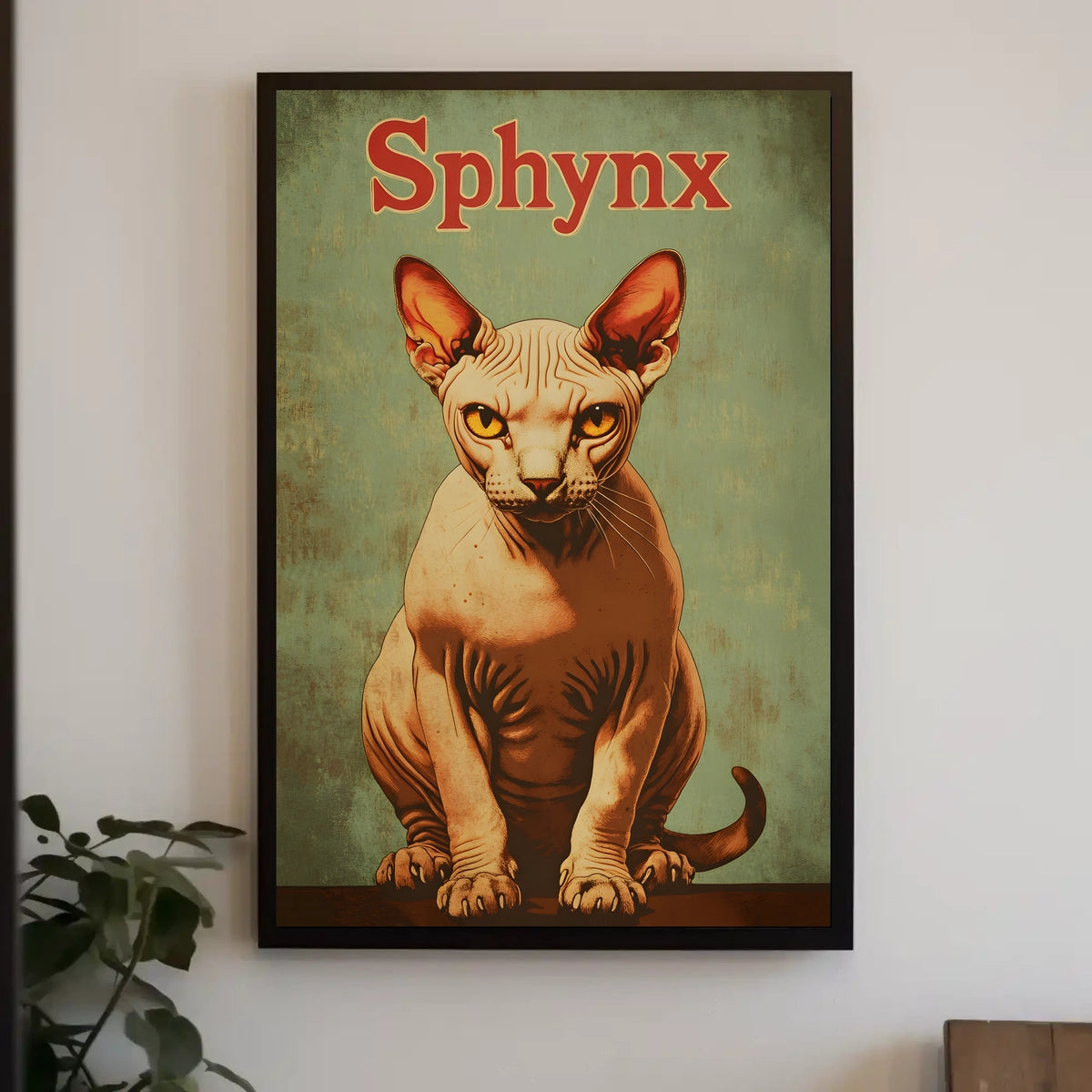 Sphynx Cat Minimalist Art Print For Modern Home Poster