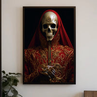 Regal Elegance In Red And Gold Poster PosterGoat