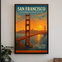 Golden Gate Sunset Travel Poster