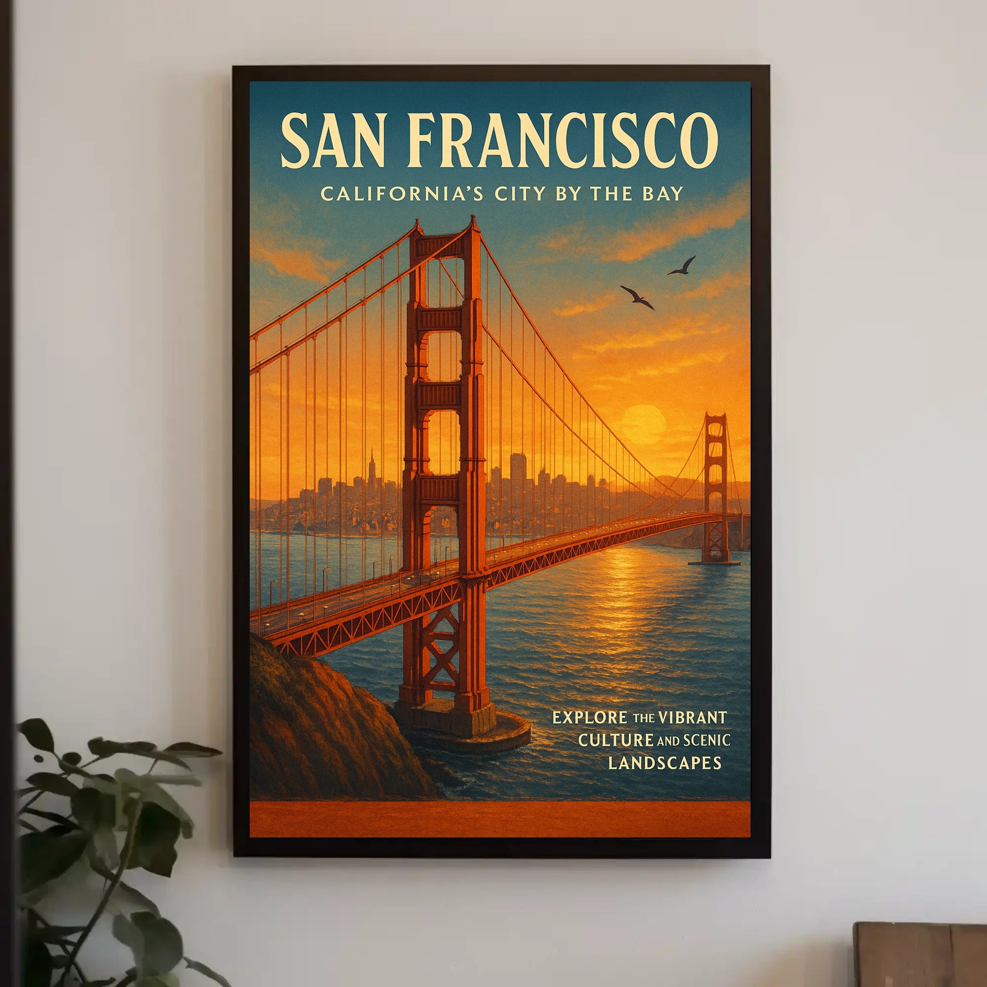 Golden Gate Sunset Travel Poster