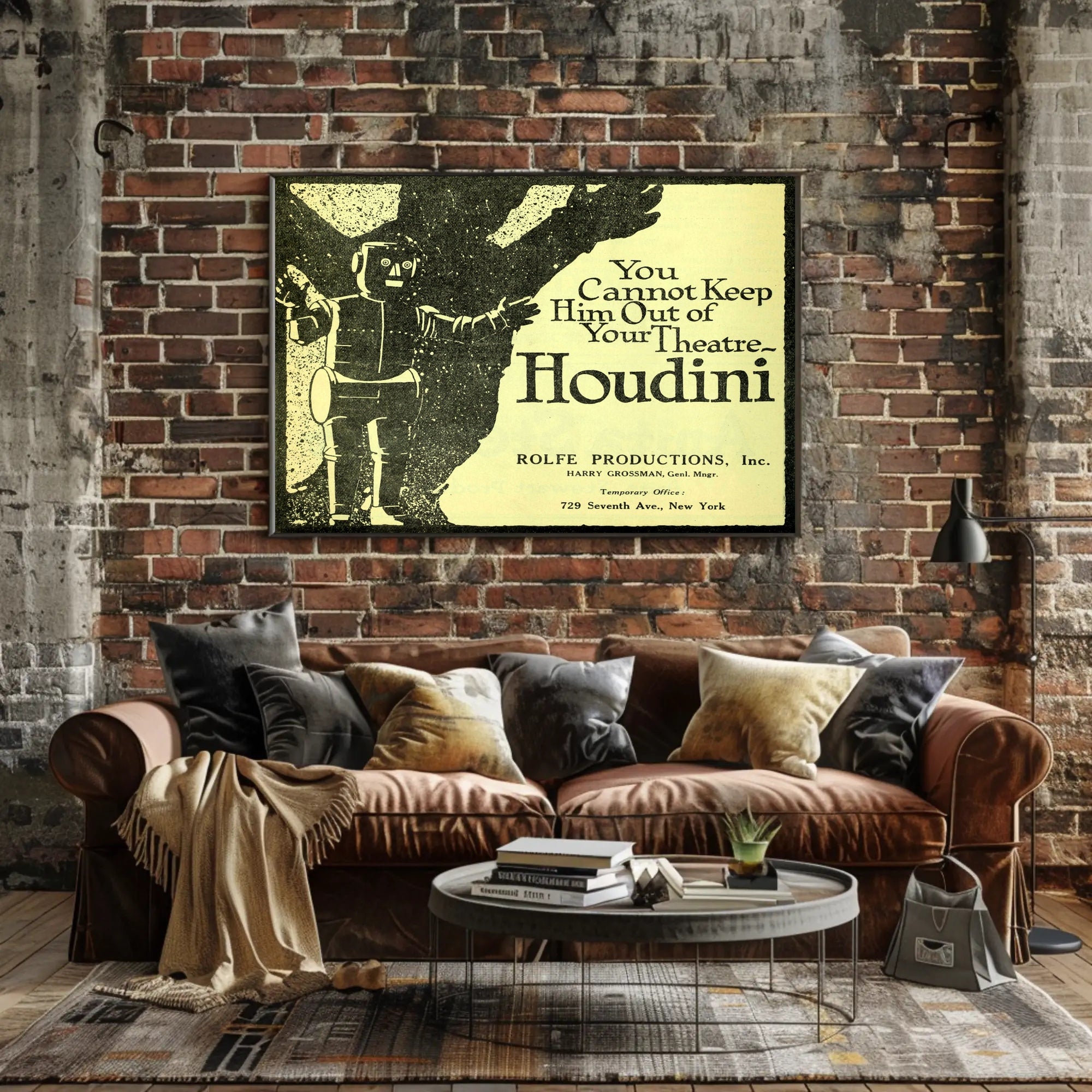 Houdini Robot Theater Vintage Advertisement - Cultural or Heritage Poster