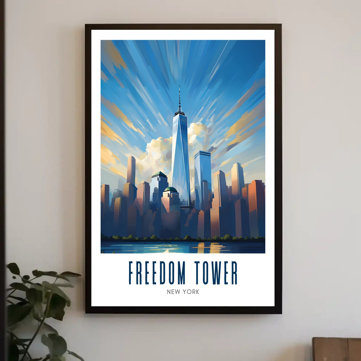 Freedom Tower NYC Skyline City Poster Modern Wall Art
