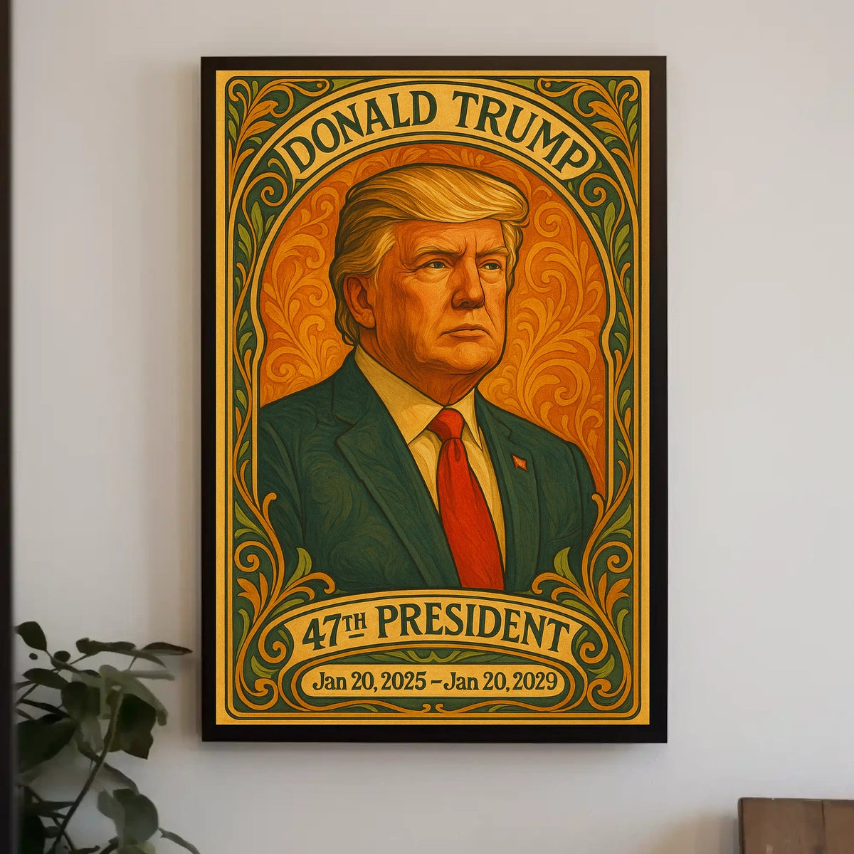 Trump Statesmanship Portrait Art Deco Patriotic Poster