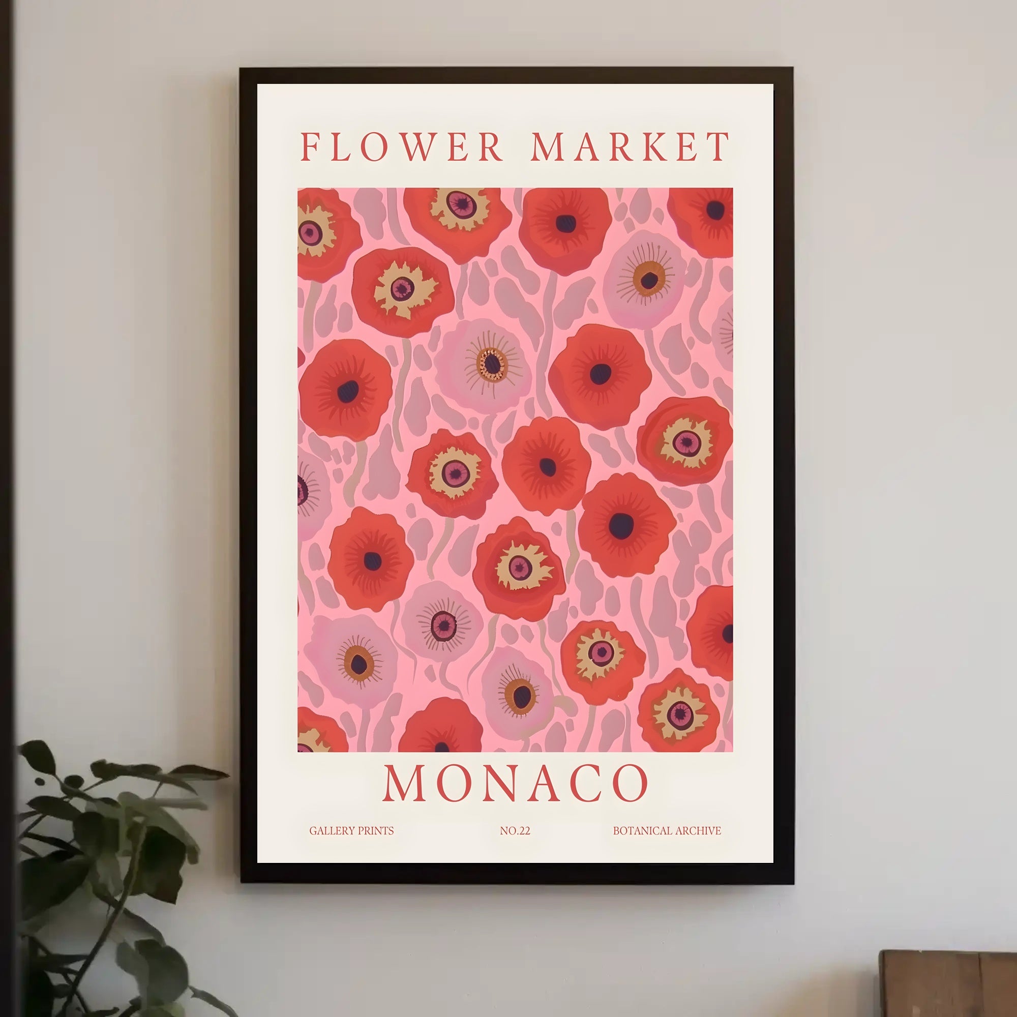 Flower Market Monaco Poster