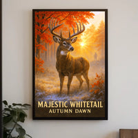 Majestic Whitetail Autumn Dawn Poster PosterGoat