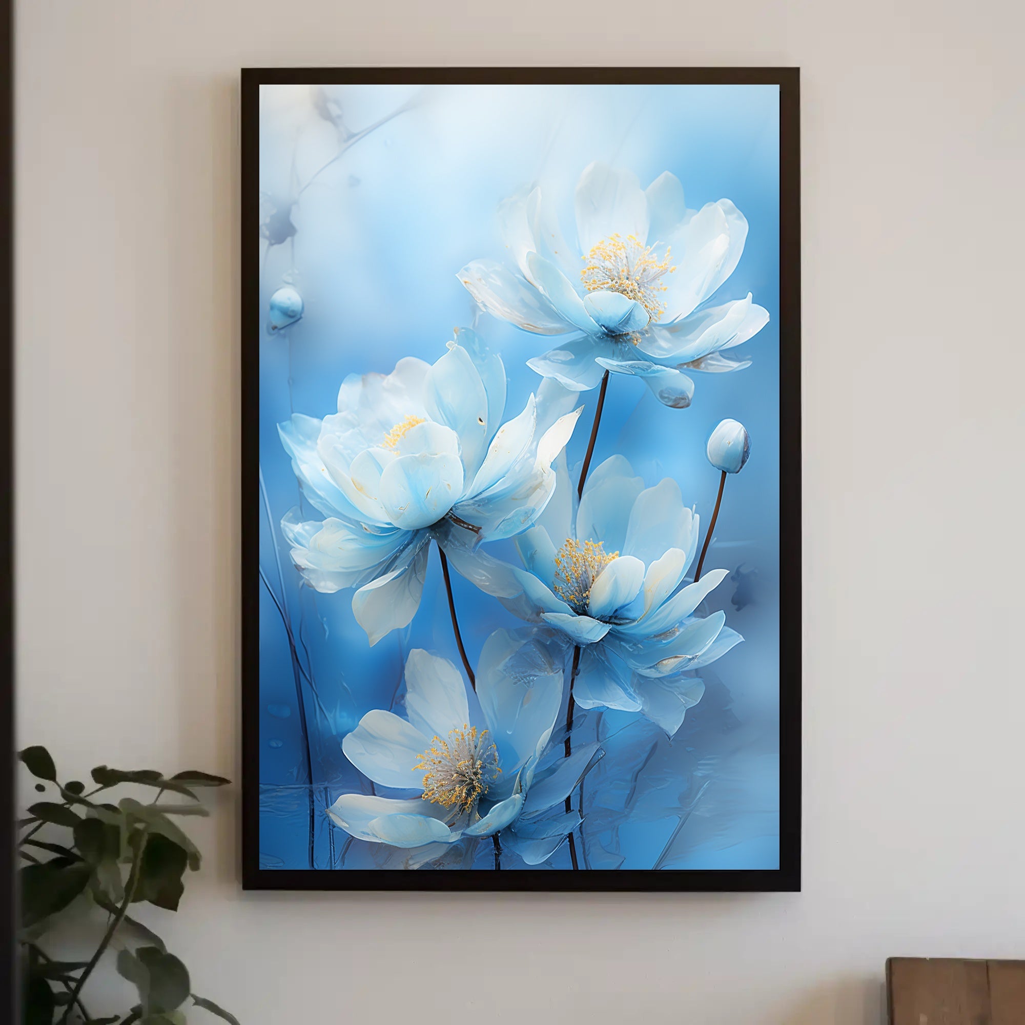 Serene Blue Blossoms Poster