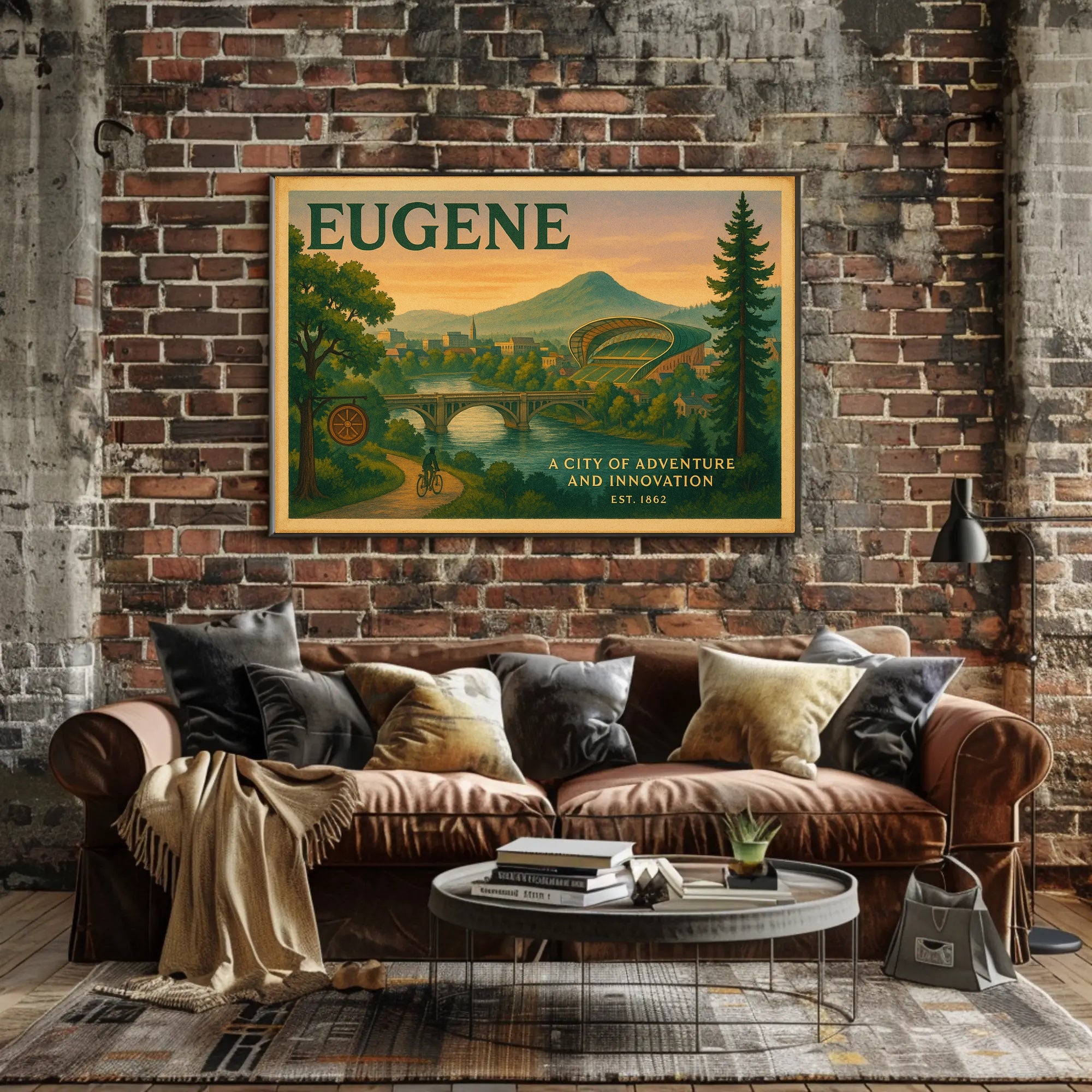 Eugene City Adventure Poster Wall Art Print