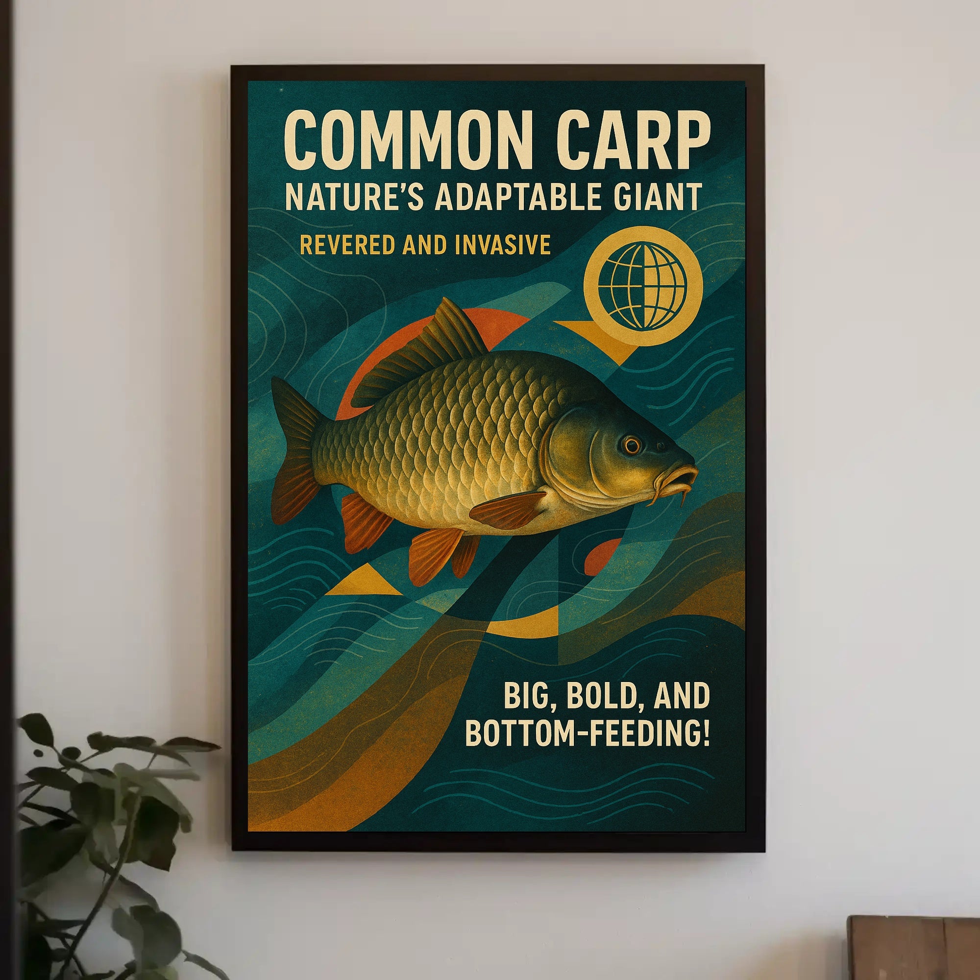 Common Carp Retro Eco-Conscious Animal Poster
