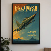 F-5E Tiger II Fighter Jet Vintage Military Recruitment Poster