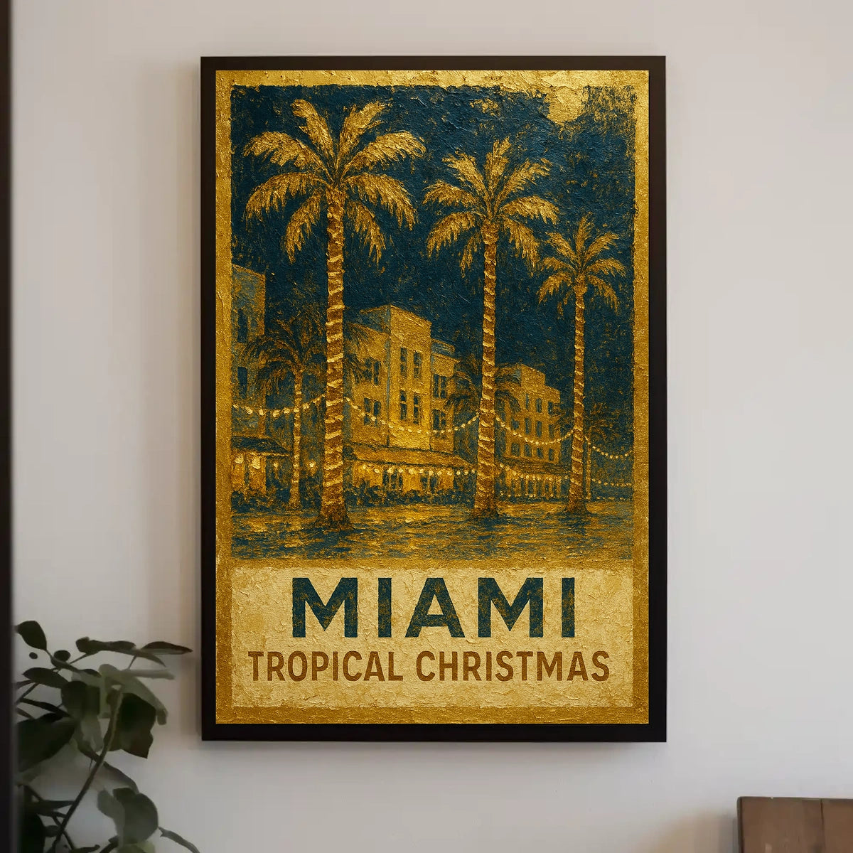 Miami Tropical Christmas Poster