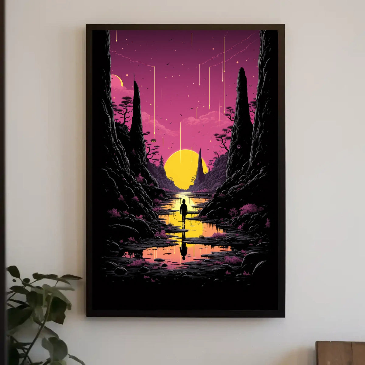 Surreal Dreamscape Reflective Horizon Fantasy Art Poster