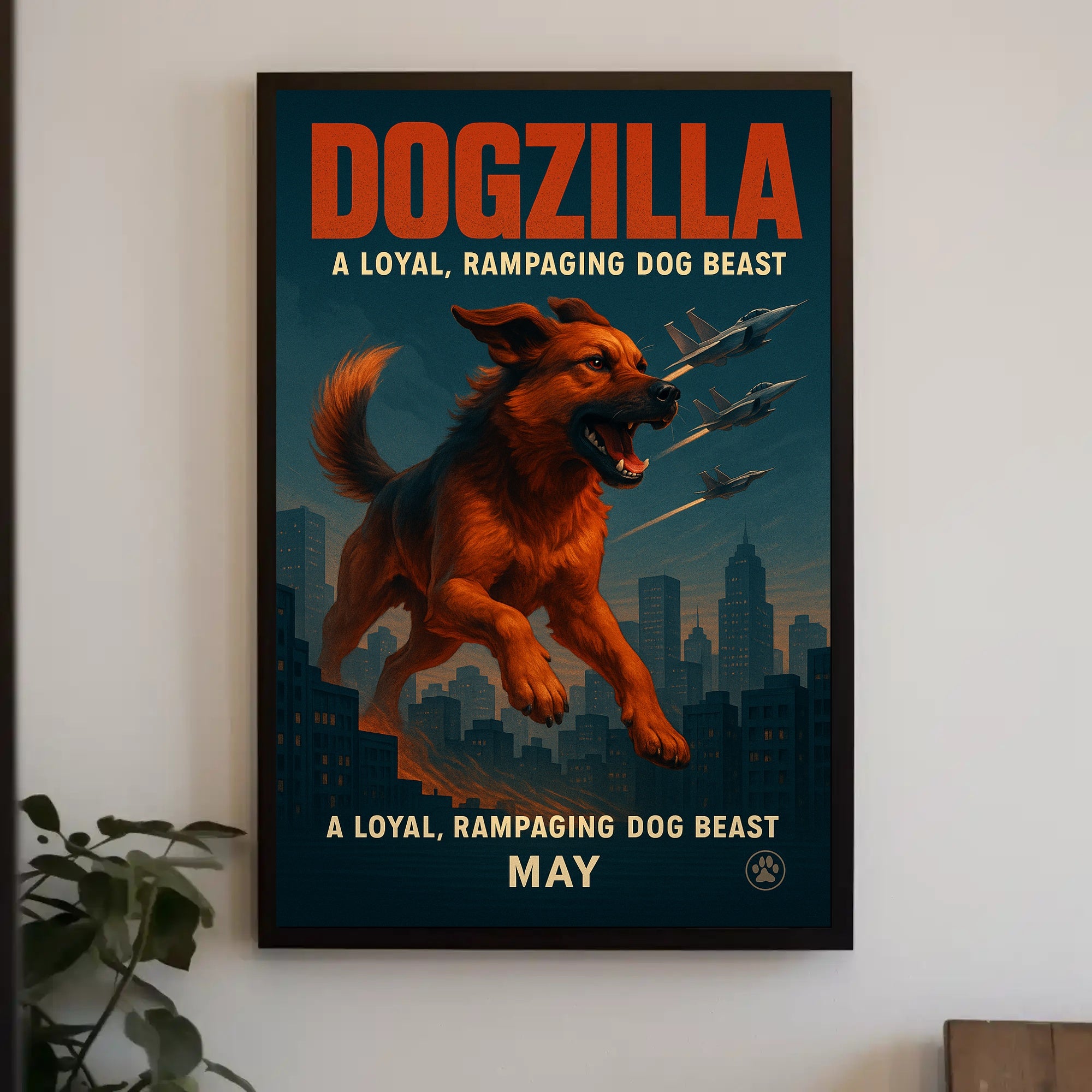 Dogzilla Rampaging Dog Beast Poster PosterGoat