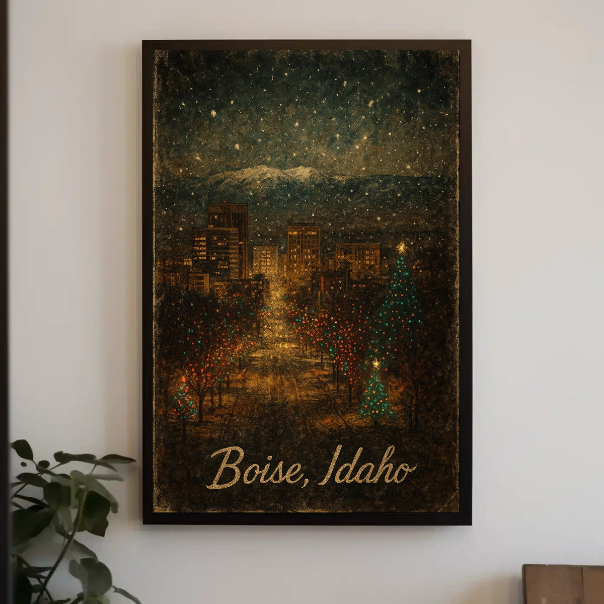 Winter Night In Boise, Idaho Poster
