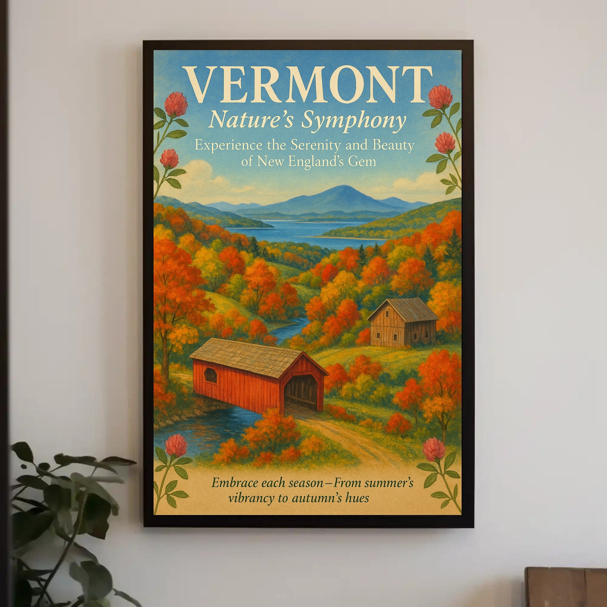 Vermont Scenic Nature Poster Wall Art Print