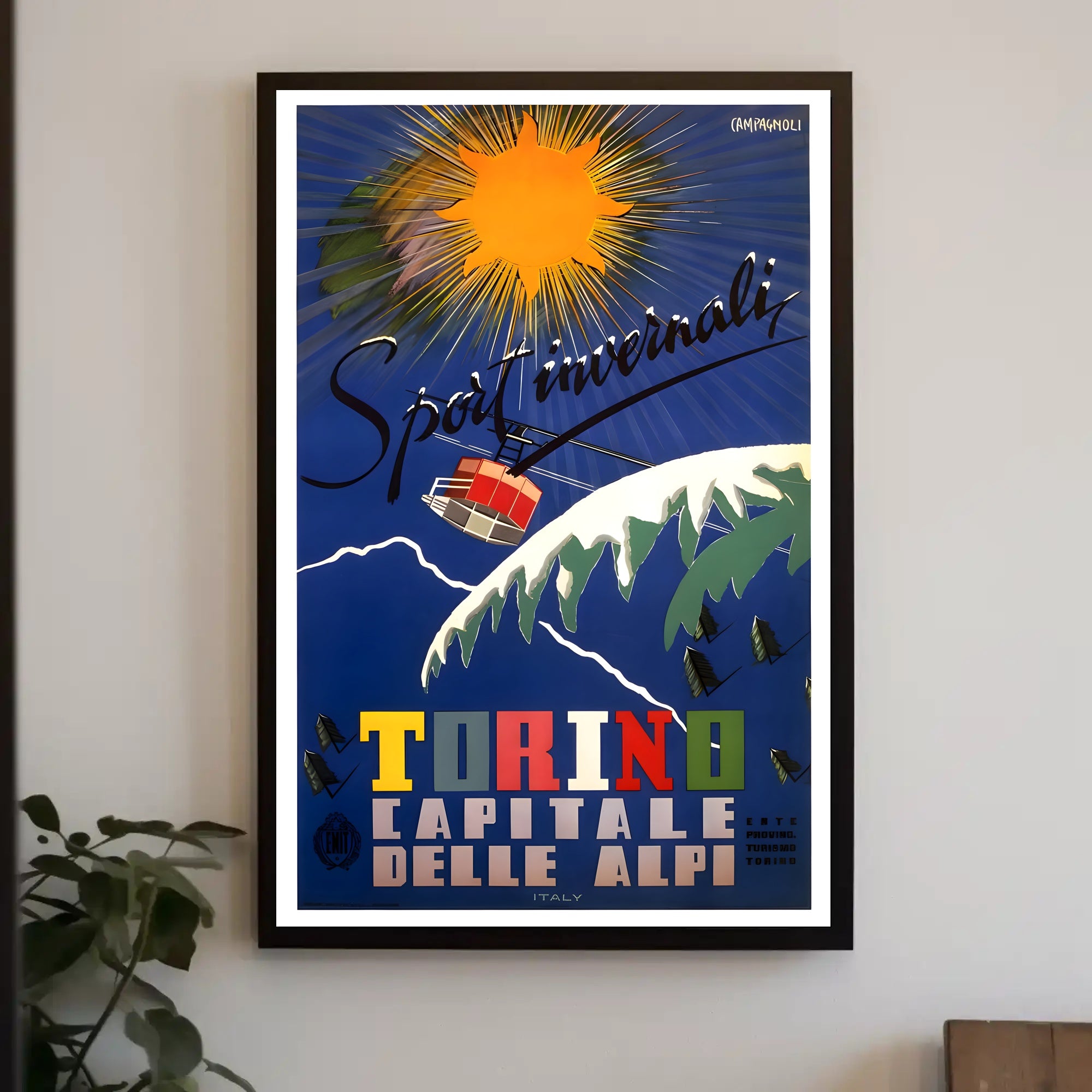 Winter Sports Adventure Travel Poster Turin Italy PosterGoat