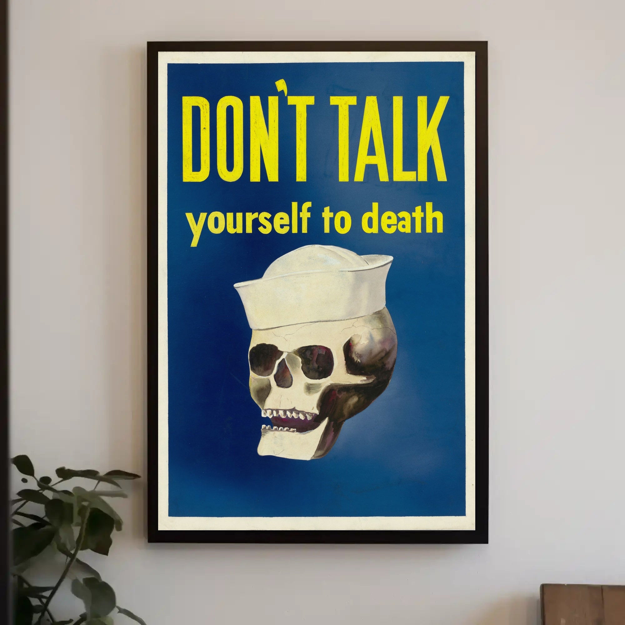 Skull in Sailor's Hat: Bold Political or Propaganda Poster