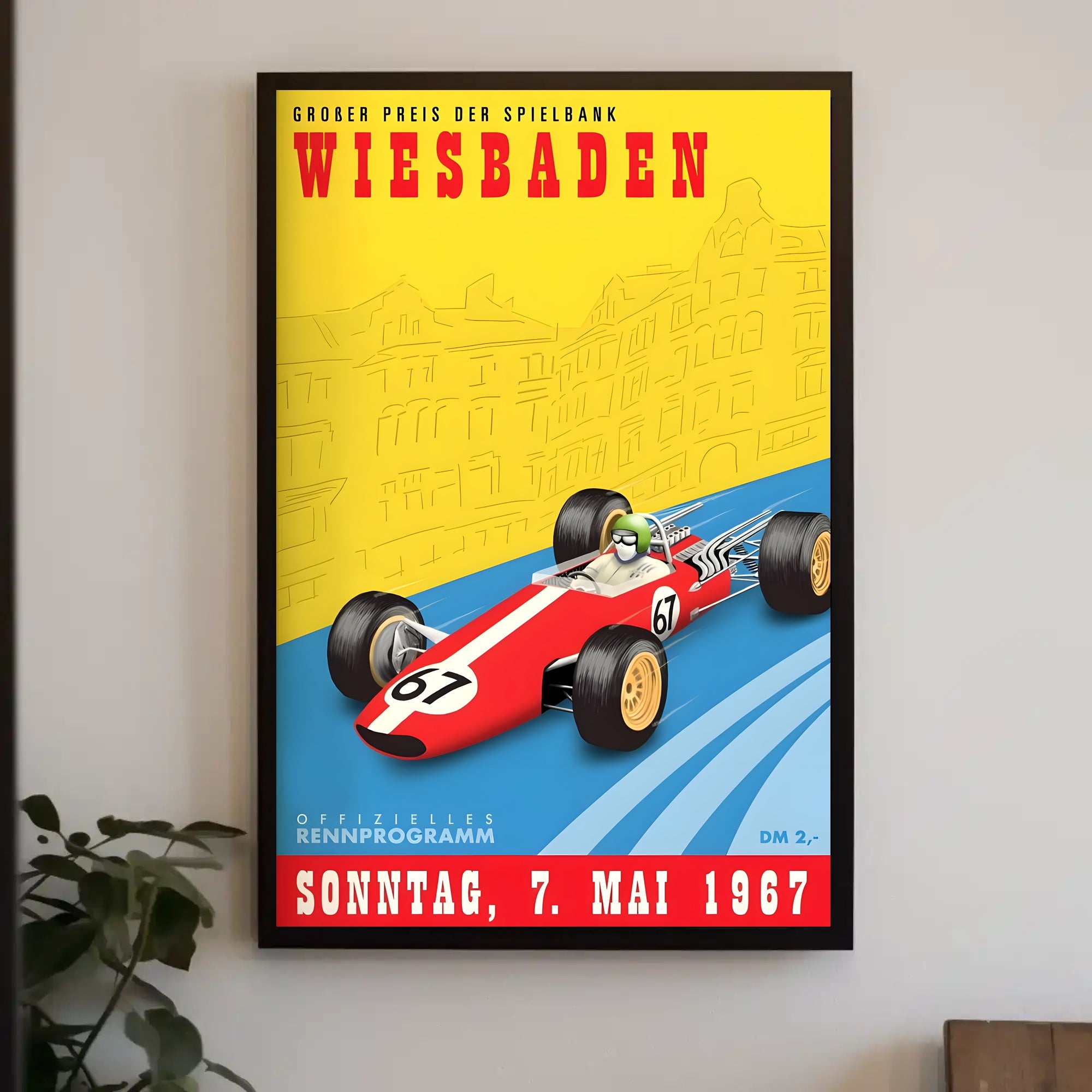 GroΓer Preis der Spielbank Wiesbaden 1967 Poster