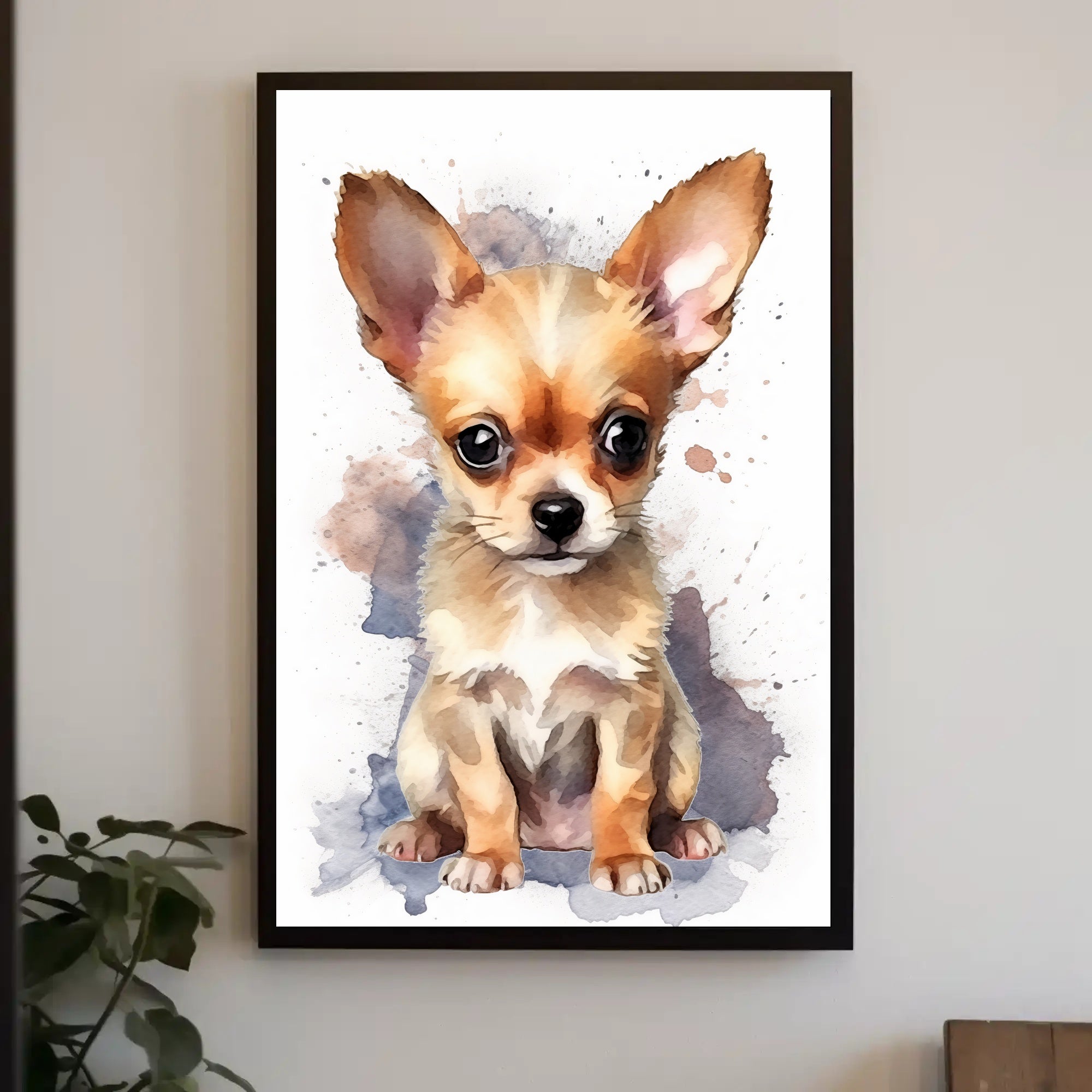 Chihuahua Watercolor Portrait Poster Art Print