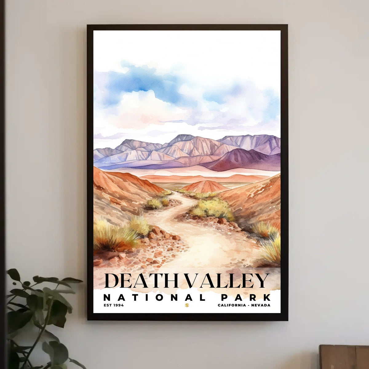 Death Valley Watercolor Wall Art Poster