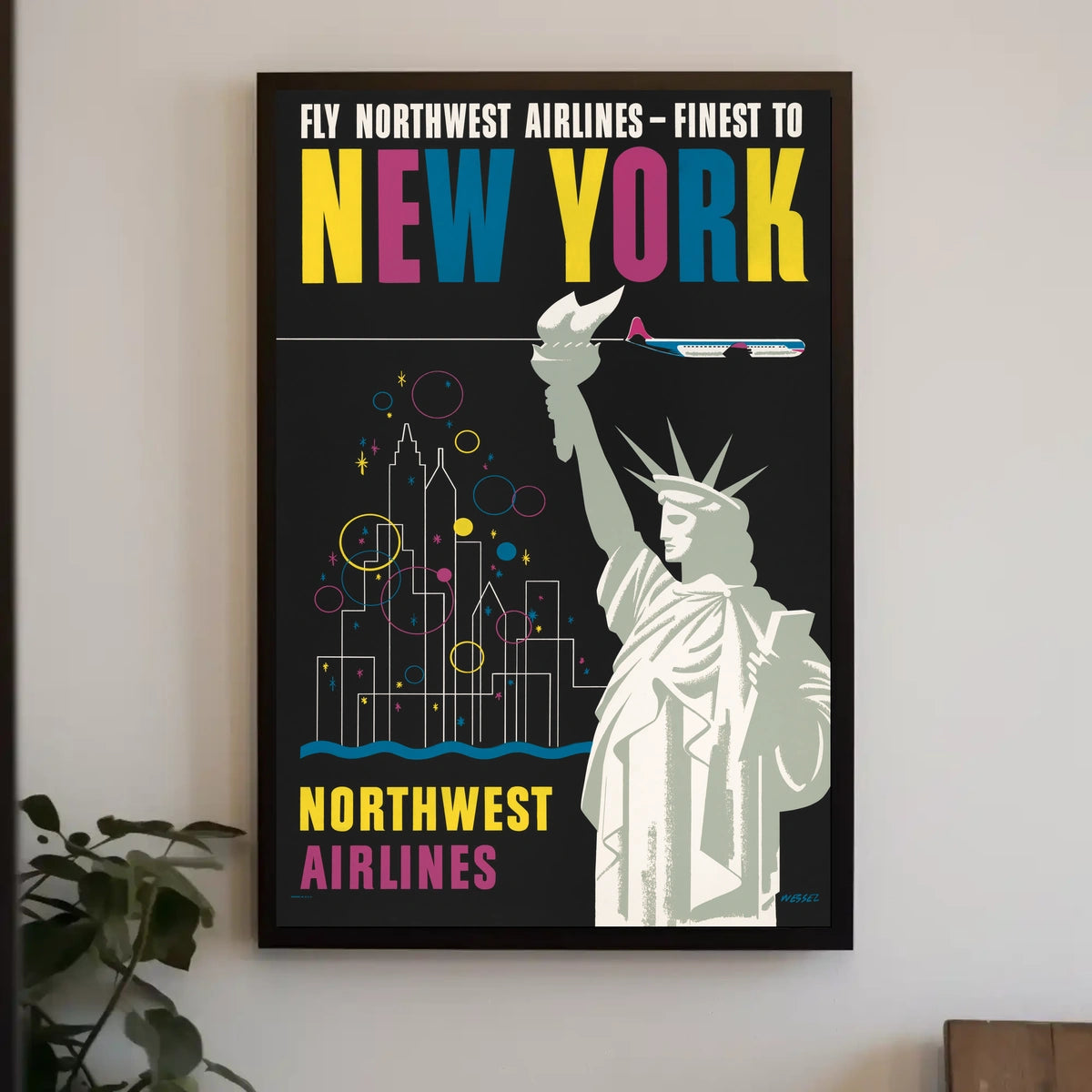 Fly Northwest Airlines Poster Vintage Travel Wall Art