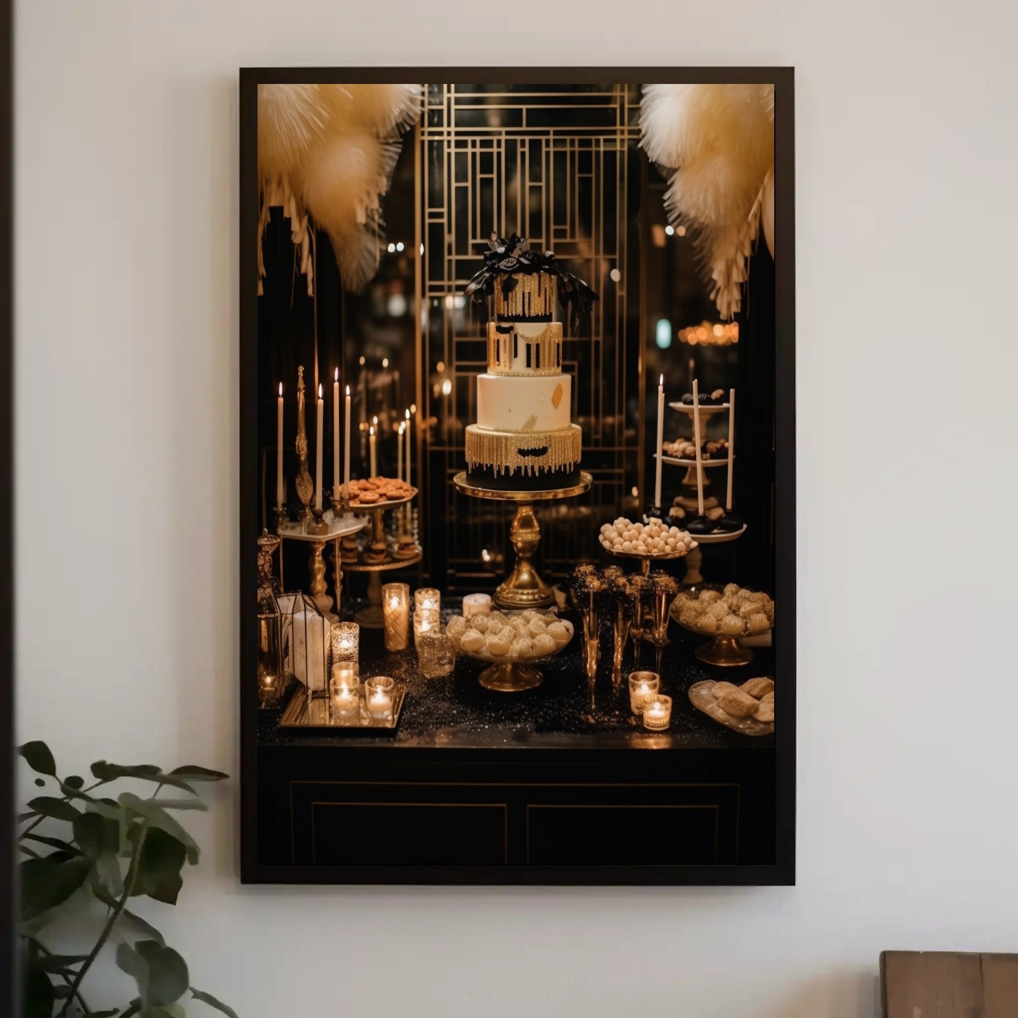 Elegant Art Deco Dessert Display Poster